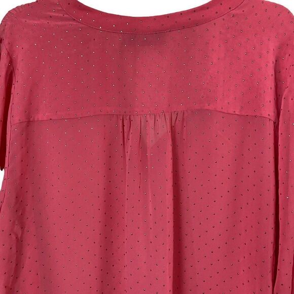 A.N.A Sheer Coral Embellished Blouse Size 1X - Picture 5 of 10